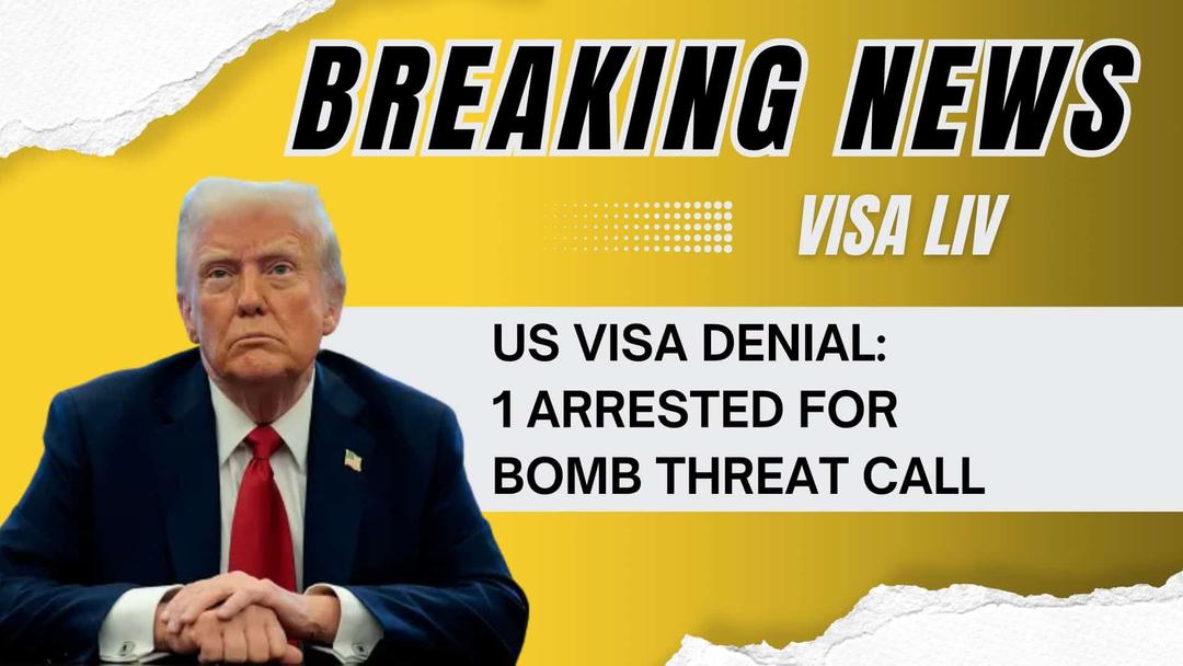A man was arrested after the making a bomb threat following denial of a US student visa application.